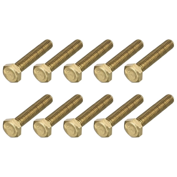 URIJDAS-Hex Head Screw Bolt (M6-1x30mm) 30Pcs, Brass Fully Threaded Solid Brass Hex Bolts Machine Screws - for Machinery Repair