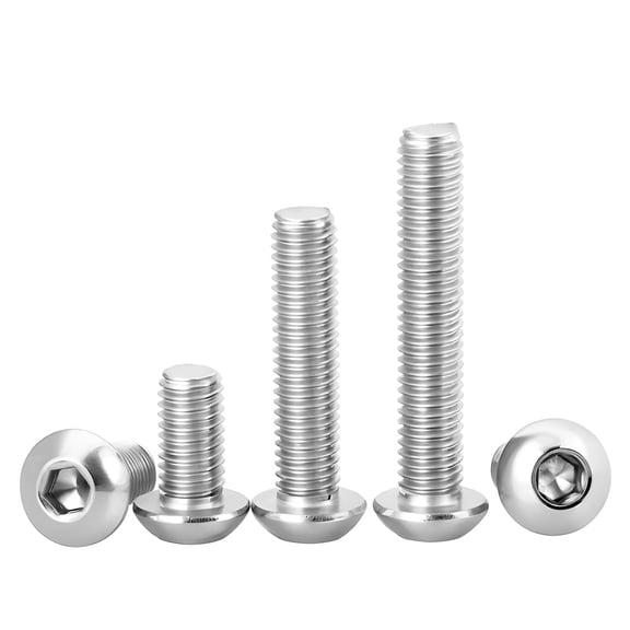URIJDAS-M10 60mm Button Head Screws and Bolts,M10-1.560mm Socket Cap Bolt,M10 Stainless Steel Screw, Allen Hex Drive,Bright Finish,Fully Machine Thread,Coarse Thread UNC,8PCS