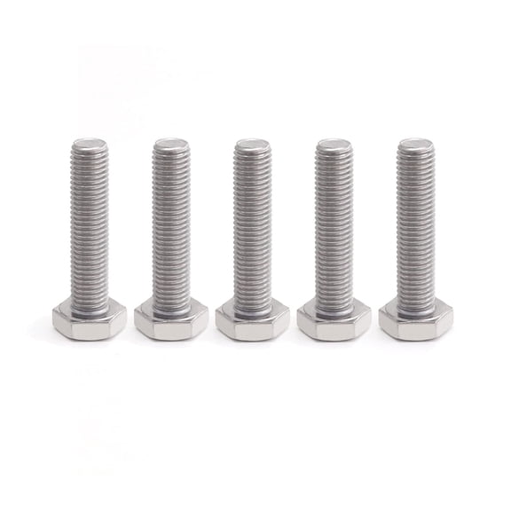 URIJDAS-M10 Hex Head Bolt Screw, M10-1.5 x 50mm Stainless Steel 18-8 304 A2-70 Fully Threaded Hex Bolts 5pcs