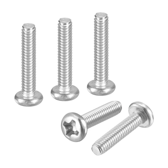 URIJDAS-M2-0.4x10 Pan Head Machine Screws - 30pcs - Good for Machinery - 304 Stainless Steel Phillips Machine Screws Bolts - Silver