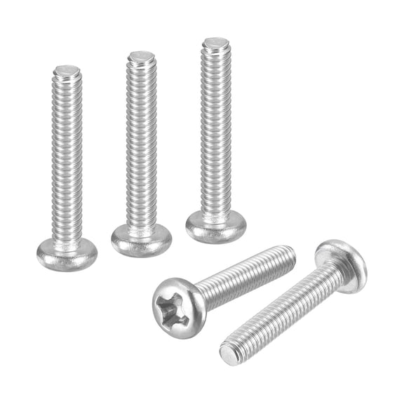 URIJDAS-M2-0.4x12 Pan Head Machine Screws - 30pcs - Good for Machinery - 304 Stainless Steel Phillips Machine Screws Bolts - Silver