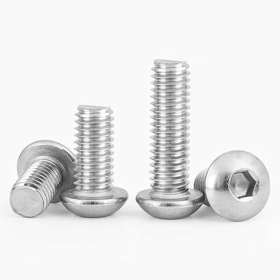 URIJDAS-M3 8mm Button Head Screws and Bolts,M3-0.58mm Socket Cap Bolt,M3 Stainless Steel Screw, Allen Hex Drive,Bright Finish,Fully Machine Thread,Coarse Thread UNC,50Pcs