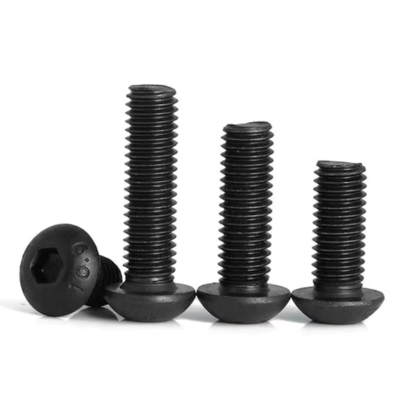 URIJDAS-M4-0.7 x 40mm Button Head Socket Cap Screws, 10.9 Grade Alloy Steel, Allen Socket Drive, Black Oxide Finish, Full Thread Quantity 50
