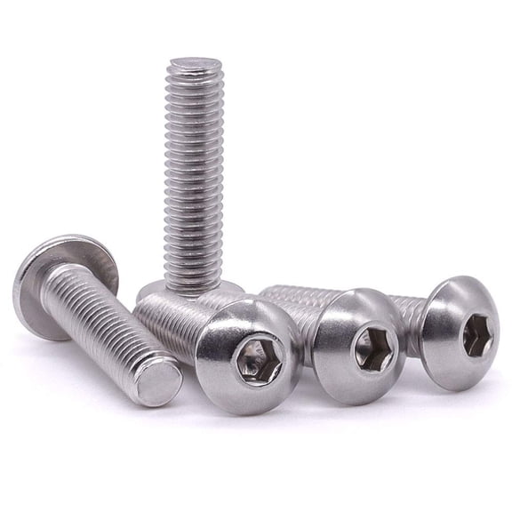 URIJDAS-M5-0.8 x 25mm Button Head Socket Cap Screws 304 Stainless Steel 18-8 Hex Socket Cap Screws, Allen Hex Drive, Full Thread, Coarse Thread UNC, 50 PCS