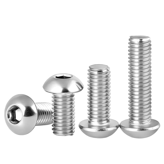 URIJDAS-M5 25mm Button Head Screws and Bolts,M5-0.825mm Socket Cap Bolt,M5 Stainless Steel Screw, Allen Hex Drive,Bright Finish,Fully Machine Thread,Coarse Thread UNC,40Pcs