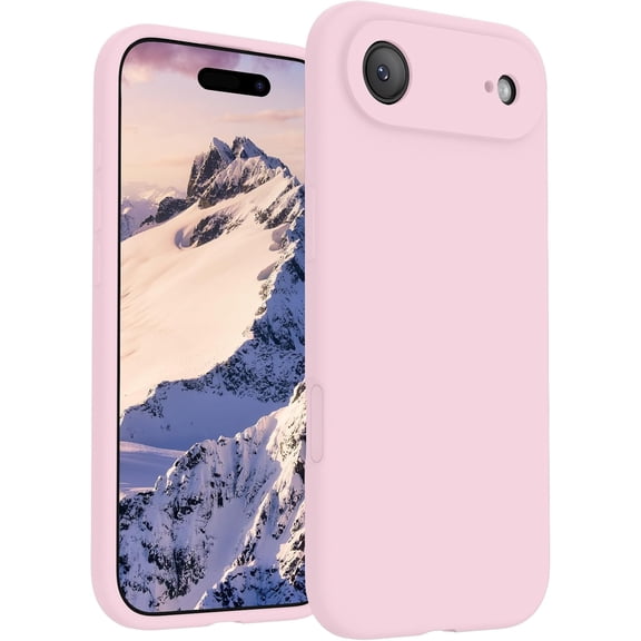 URIJDAS-Magnetic for iPhone Air Case, Compatible with MagSafe, [Integrated Silicone Camera Control Button] [Camera Protection] Microfiber Lining Phone Case for iPhone 17 Air, 6.5", Chalk Pink