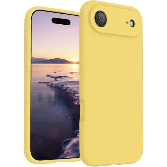URIJDAS-Magnetic for iPhone Air Case, Compatible with MagSafe, [Integrated Silicone Camera Control Button] [Camera Protection] Microfiber Lining Phone Case for iPhone 17 Air, 6.5", Yellow
