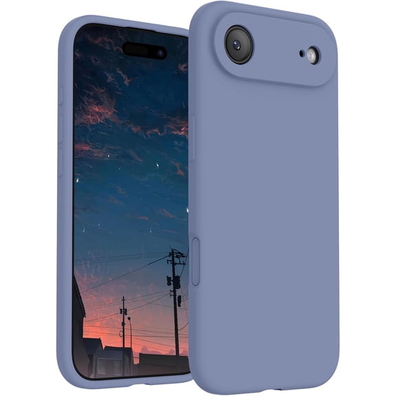 URIJDAS-Magnetic for iPhone Air Case, Compatible with MagSafe, [Integrated Silicone Camera Control Button] [Camera Protection] Microfiber Lining Phone Case for iPhone 17 Air, 6.5", Lavender Gray