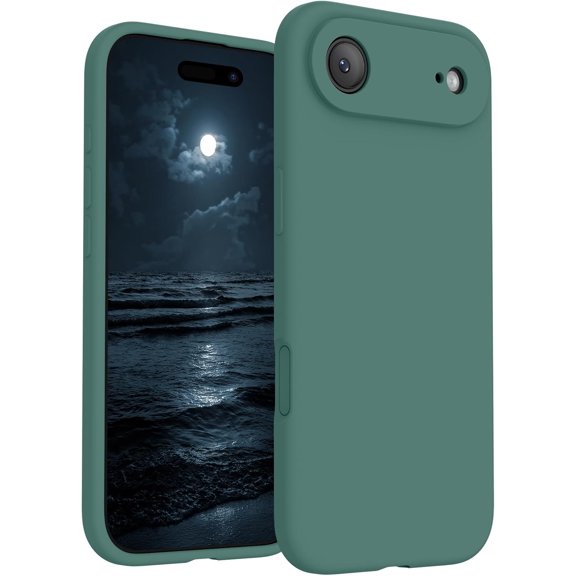 URIJDAS-Magnetic for iPhone Air Case, Compatible with MagSafe, [Integrated Silicone Camera Control Button] [Camera Protection] Microfiber Lining Phone Case for iPhone 17 Air, 6.5", Midnight Green