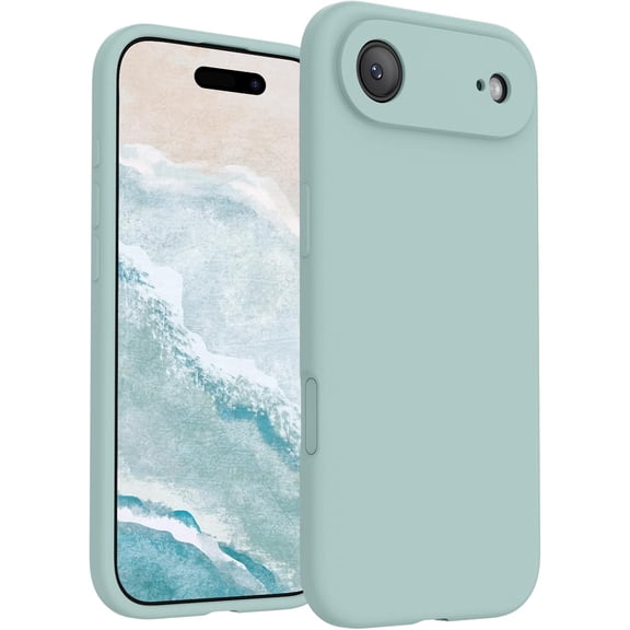 URIJDAS-Magnetic for iPhone Air Case, Compatible with MagSafe, [Integrated Silicone Camera Control Button] [Camera Protection] Microfiber Lining Phone Case for iPhone 17 Air, 6.5", Mint Green