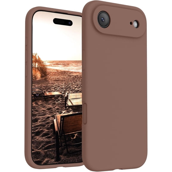 URIJDAS-Magnetic for iPhone Air Case, Compatible with MagSafe, [Integrated Silicone Camera Control Button] [Camera Protection] Microfiber Lining Phone Case for iPhone 17 Air, 6.5", Light Brown