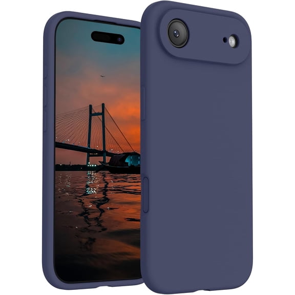 URIJDAS-Magnetic for iPhone Air Case, Compatible with MagSafe, [Integrated Silicone Camera Control Button] [Camera Protection] Microfiber Lining Phone Case for iPhone 17 Air, 6.5", Navy Blue