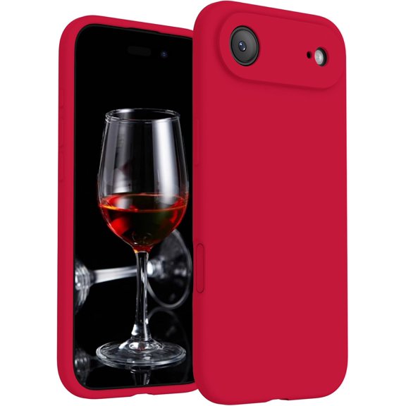 URIJDAS-Magnetic for iPhone Air Case, Compatible with MagSafe, [Integrated Silicone Camera Control Button] [Camera Protection] Microfiber Lining Phone Case for iPhone 17 Air, 6.5", Deep Red