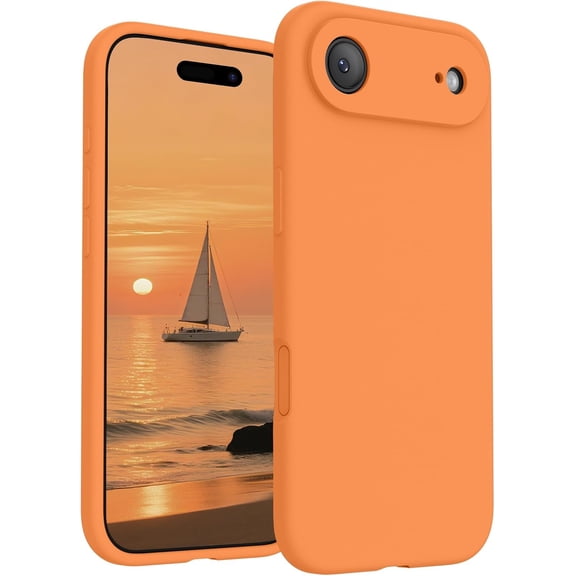 URIJDAS-Magnetic for iPhone Air Case, Compatible with MagSafe, [Integrated Silicone Camera Control Button] [Camera Protection] Microfiber Lining Phone Case for iPhone 17 Air, 6.5", Orange