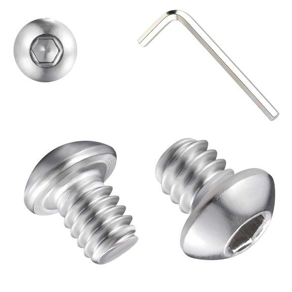 URIJDAS-Metuja 1/4-20x3/8 Button Head Hex Socket Bolts,304 Stainless Steel Fully Threaded Machine Screws-50PCS Bright Silver,Corrosion-Resistant for Furniture Assembly/DIY/Machinery Repair