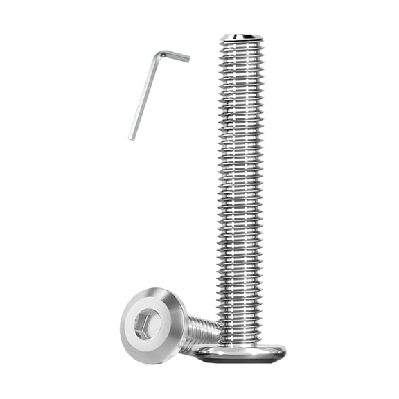 URIJDAS-Metuja 1/4-20x3 Flat Head Hex Socket Cap Screws Bolts,304 Stainless Steel Fully Threaded Machine Screws with Hex Key (10PCS) Corrosion-Resistant for Furniture/Machinery