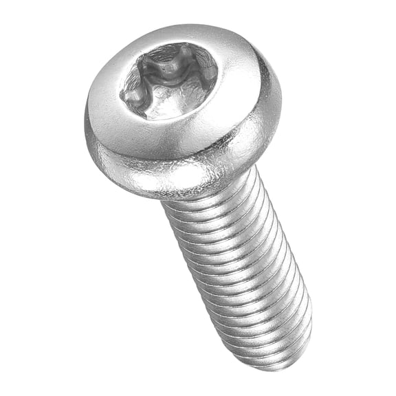 URIJDAS-Pan Head Torx Security Screws Bolts (M5-0.8x16mm) 30Pcs, Button Torx Head Machine Screws 304 Stainless Steel - for Furniture Woodworking Project, Silver Tone