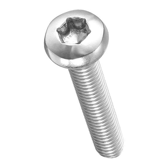 URIJDAS-Pan Head Torx Security Screws Bolts (M6-1x40mm) 20Pcs, Button Torx Head Machine Screws 304 Stainless Steel - for Furniture Woodworking Project, Silver Tone