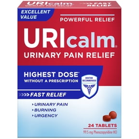 URIcalm Maximum Strength Urinary Pain Relief Tablets, 24 Count