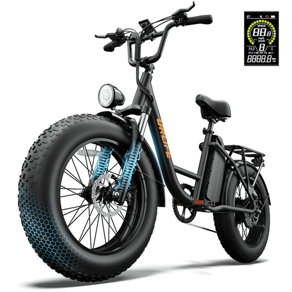 URLIFE 20"*4.0 Fat Tire Ebike for Adults,1500W Peak Motor, 749Wh Removable Battery, 28MPH 80Miles-Range Electric Bicycle,Full Suspension Shimano 7-Speed Mountain Bike,UL2849-Black