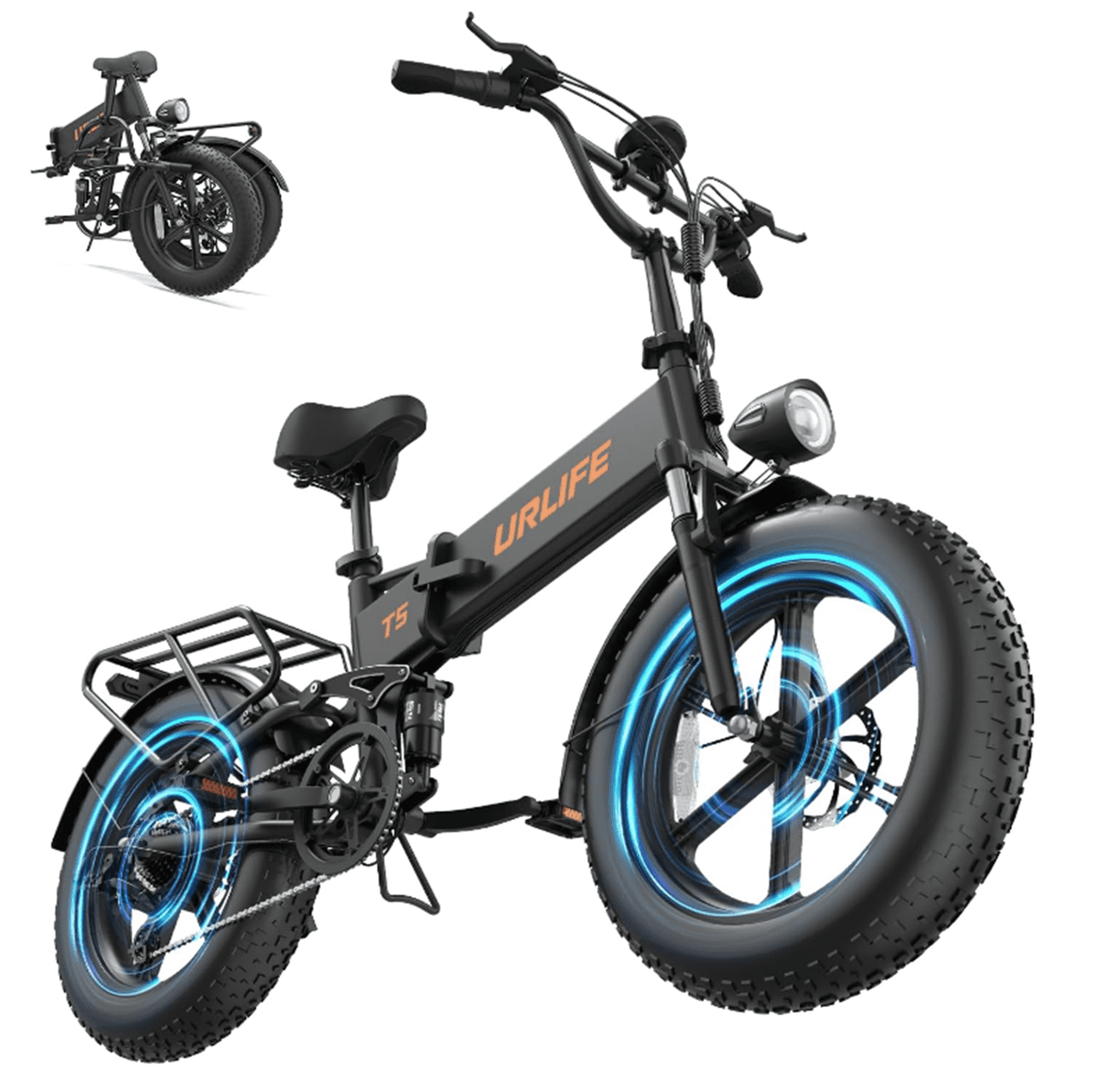 URLIFE 750W Folding Electric Bikes for Adult,20'' 4.0 Fat Tire Ebike,20Mph Max Speed,48V 13Ah Removable Battery,Commuting E Bike UL2849,Class 2
