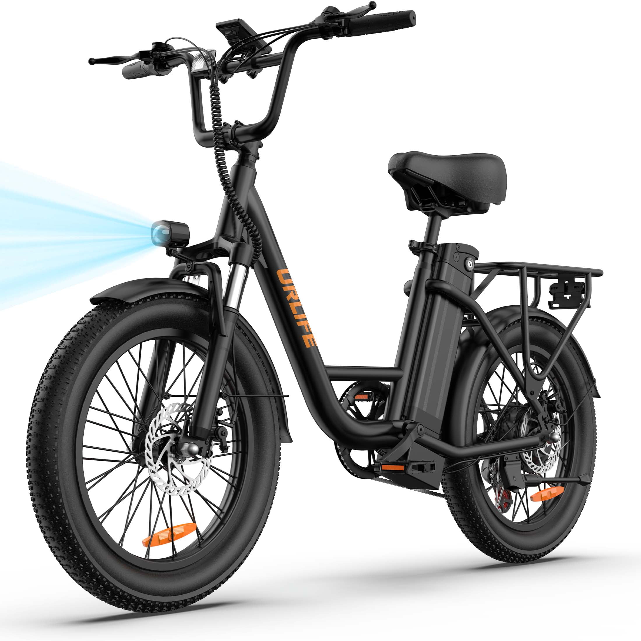 URLIFE 20"*3.0 Electric Bike for Adults,1000W Peak Motor,48V 13AH Remobavle Battery,28MPH Max Speed, 7-Speed Mountain Ebike,UL2849-Black