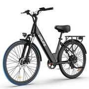 URLIFE 26" Electric Bicycle for Adults, 750W Peak Motor, 48V 10.4Ah Removable Battery, 60 Miles Range, 7-Speed City Commuter Ebike, UL2849