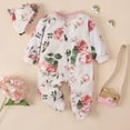thumbnail image 1 of URMAGIC 0-12M Baby Boy Girls Long Sleeve Footed Jumpsuit Tops and Hat Clothes, 1 of 3