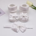 thumbnail image 1 of URMAGIC 0-12M Newborn Baby Girl Gift 2PCS Set Bowknot Socks and Headband, 1 of 6