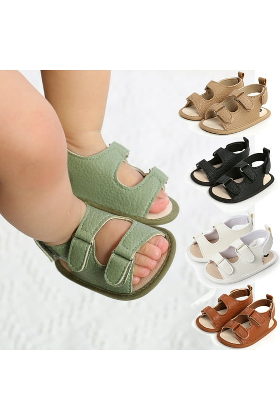 0-18M Baby Boys Girls PU Leather Sandals Lightweight Anti-slip Summer Shoes