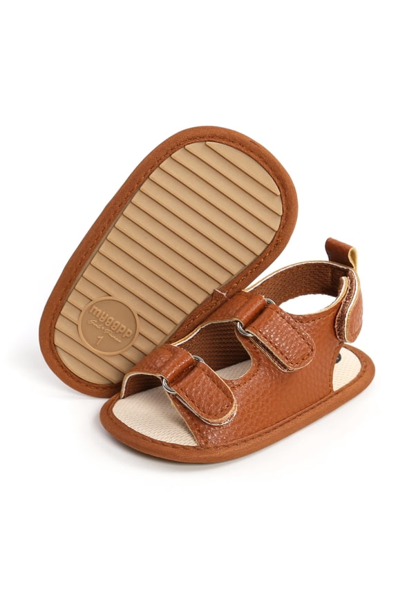 0-18M Baby Boys Girls PU Leather Sandals Lightweight Anti-slip Summer Shoes