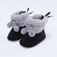 thumbnail image 1 of URMAGIC 0-18M Baby Girls Boys Snow Boots Warm Winter Fur Baby Shoes with Pom Pom, 1 of 8