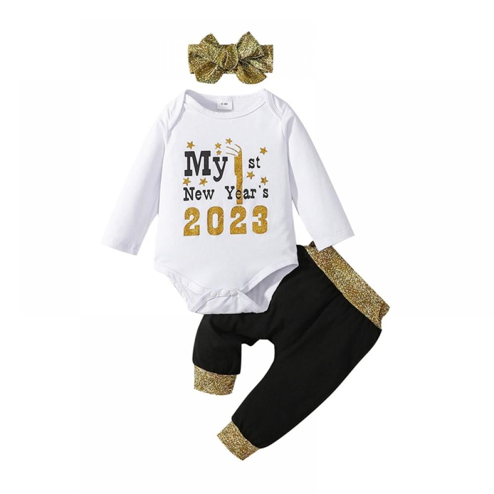URMAGIC 0-18M Newborn Baby Girl Boy 1st New Year Clothes 2023 My