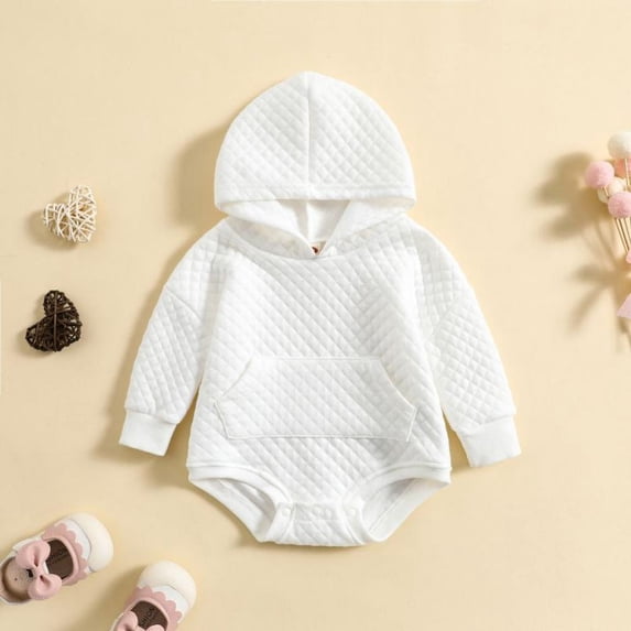 URMAGIC 0-24M Baby Girl Boy Romper Long Sleeve Sweatshirts Waffle Sweater Bodysuit