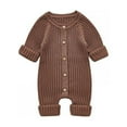 thumbnail image 1 of URMAGIC 0-24M Baby Newborn Cotton Knitted Sweater Romper Long Sleeve Outfit, 1 of 3