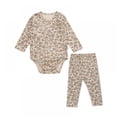 thumbnail image 1 of URMAGIC 0-24M Unisex Infant Baby Boys Girls Outfits Set Button Front Cotton Romper Pants 2PCS Set, 1 of 5