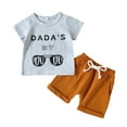 thumbnail image 1 of URMAGIC 0-3T Baby Boys Short Sleeve T-shirt+Shorts Summer Cotton Letter Print Outfits, 1 of 10