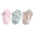 thumbnail image 1 of URMAGIC 0-5T 3 Pairs Newborn Baby Girls Short Tube Socks Anti-Slip Floor Socks, 1 of 8
