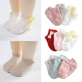 thumbnail image 1 of URMAGIC 0-5T 3 Pairs Newborn Baby Girls Short Tube Socks Anti-Slip Floor Socks, 1 of 10