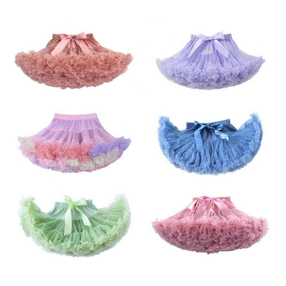 URMAGIC 0-9T Little Girls Layered Solid Tutu Skirt Toddler Kids Christmas Birthday Party Princess Dress Ruffle Tiered Ballet Dance Dresses Tulle Skirts