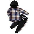 thumbnail image 1 of URMAGIC 1-5T Toddler Boys Christmas Pliad Hooded Sweatshirt Tops + Pants 2PCS Outfits Set, 1 of 10