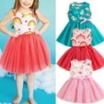 thumbnail image 1 of URMAGIC 1-5T Toddler Kids Summer Sleeveless Princess Dress Baby Girl Rainbow Tulle Sundress, 1 of 8