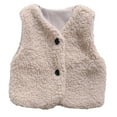 thumbnail image 1 of URMAGIC 1-5Y Baby Girls Toddler Kids Autumn Winter Lamb Wool Waistcoat Warm Thicken Vest Coats Outwear, 1 of 7