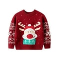 thumbnail image 1 of URMAGIC 1-6T Little Toddler Boy Girl Christmas Sweater Kids Crewneck Knitted Warm Sweatshirts Tops Xmas Party Pullover Sweatshirt, 1 of 5