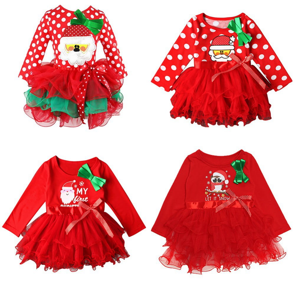 URMAGIC 16T Toddler Baby Girls Christmas Dress Tulle Tutu Skrit Dress