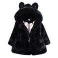 thumbnail image 1 of URMAGIC 1-8 Years Girl Fall And Winter Coat Toddler Kids Hooded Thicken Fleece Warm Jacket Coat Bear Medium Length Outwear Overcoat, 1 of 3