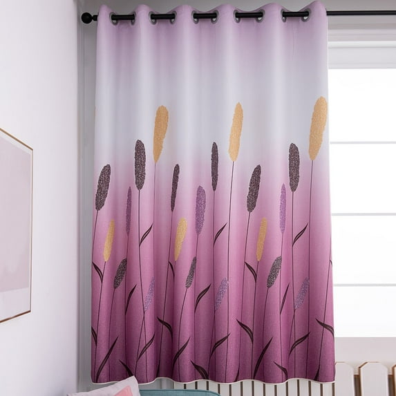 URMAGIC 1 Panel/39x79"Blackout Window Curtains Eyelet Curtains Grommet Curtains for Bedroom Bathroom Living Room,Pink Reed