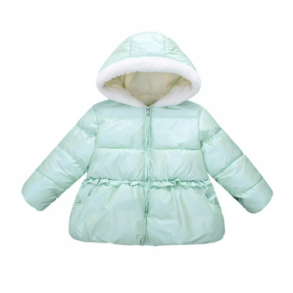 URMAGIC 18M-6T Winter Down Coats for Kids Baby Girls Light Puffer Padded Jacket Hoods Infant Outerwear