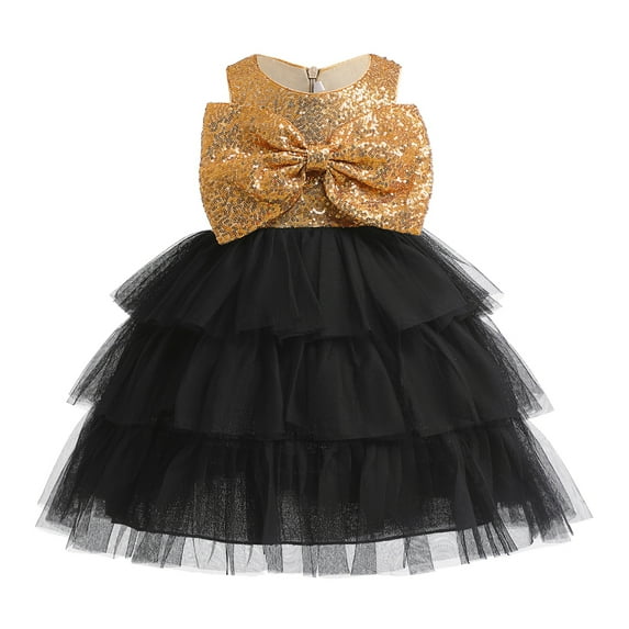 URMAGIC 2-10T Little Girls' Sequin Mesh Tull Dress Kids Sleeveless Princess Pageant Party Evening Formal Ball Gow