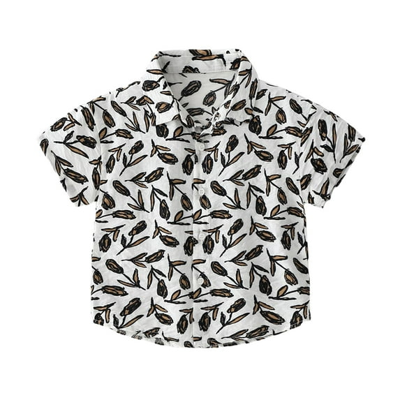 URMAGIC 2-6T Baby Boys Short Sleeve Fashion Beach Shirts Toddler Little Kids Summer Tops
